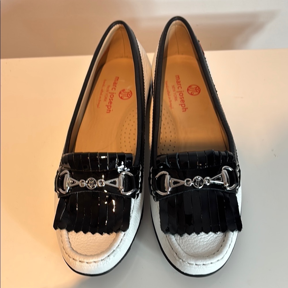 MARC JOSEPH NEW YORK Womens Golf Leather white/black Lexington Shoe size 6 NWOB